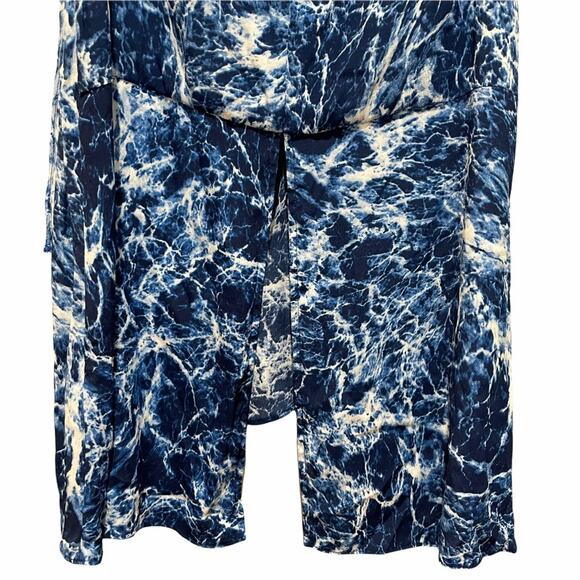 Fifteen Twenty Split Back Layered Tank Top Blue and White Print Size XS - Picture 7 of 8